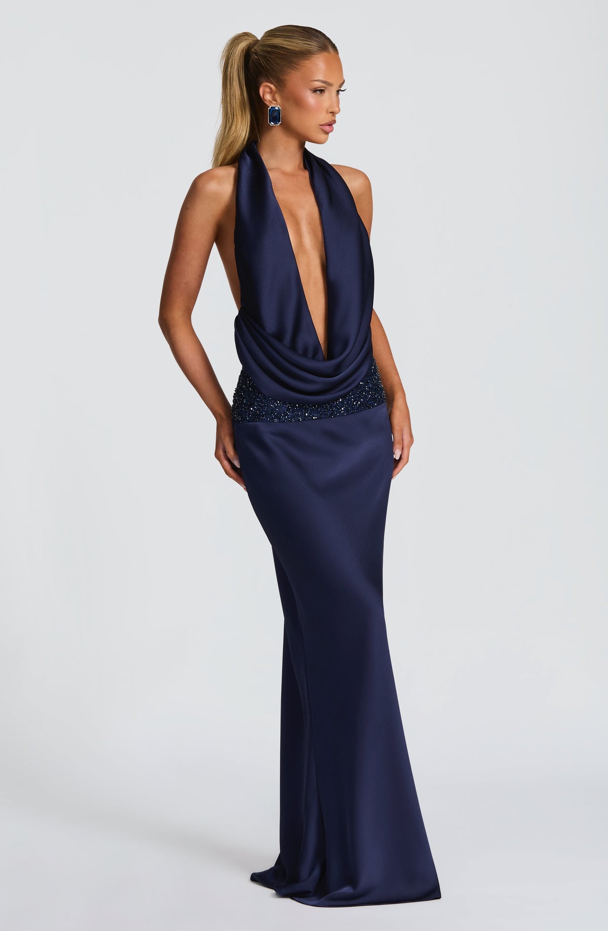 Irina Maxi Skirt in Navy