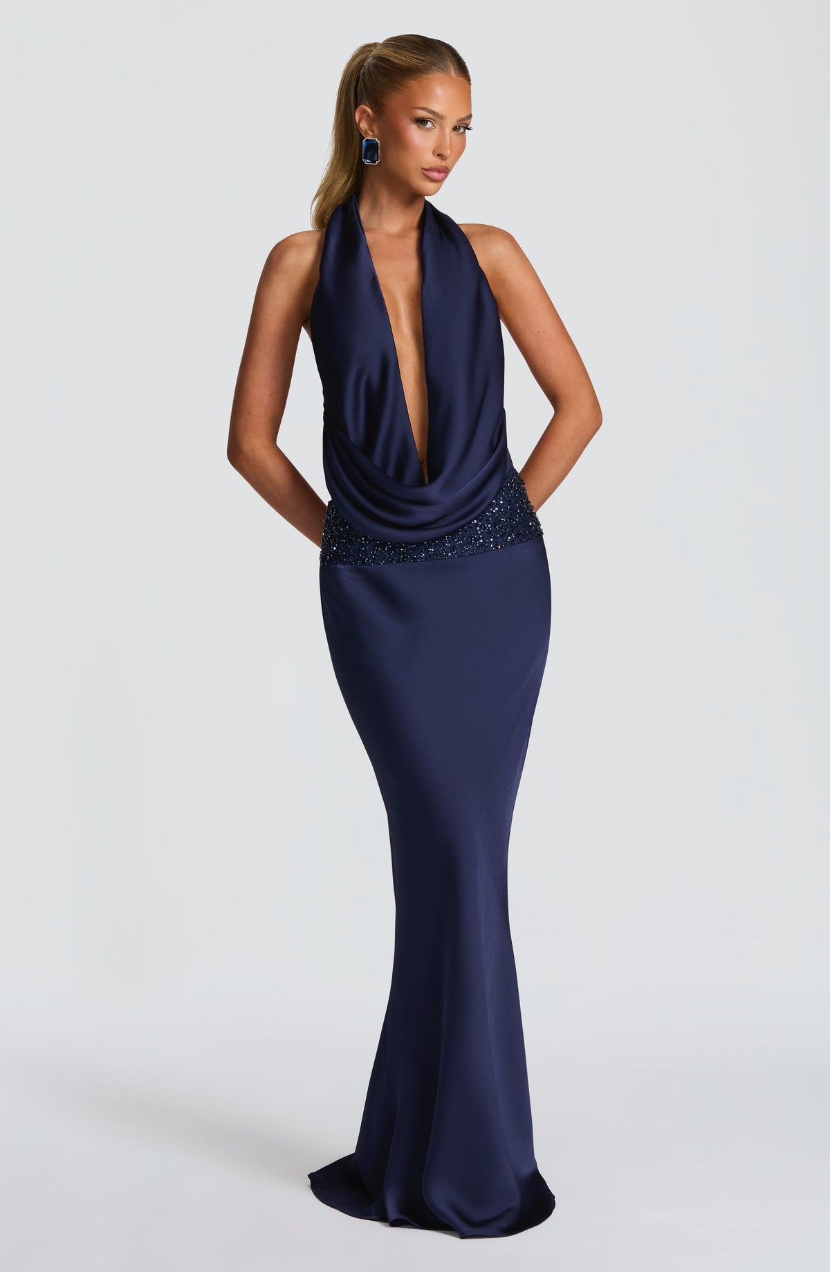 Irina Maxi Skirt in Navy