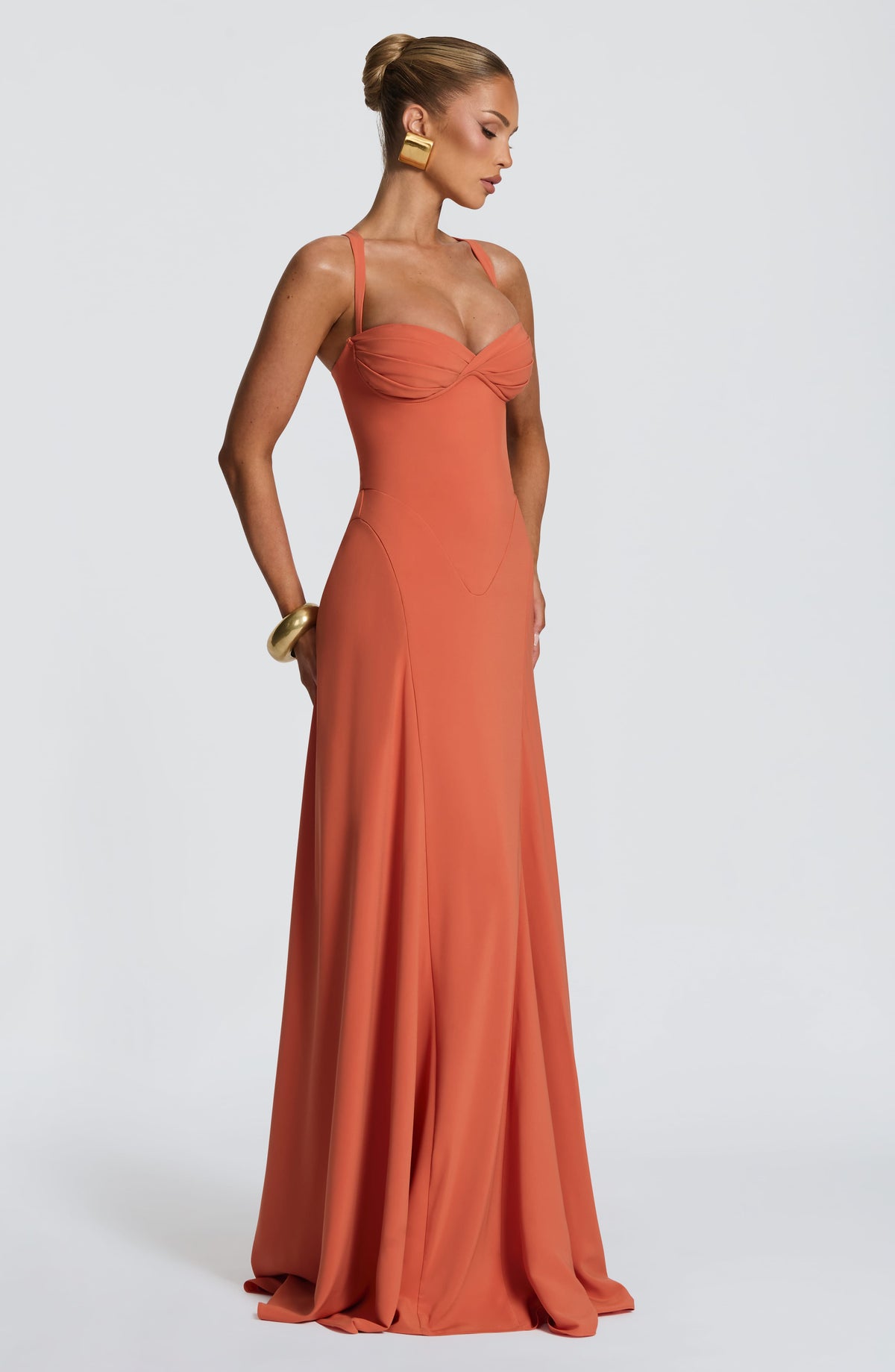 Iriya Maxi Dress in Burnt Orange