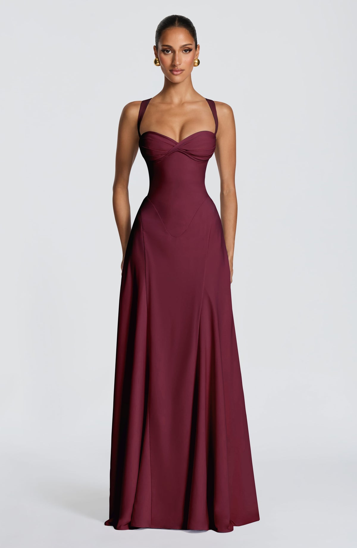 Iriya Maxi Dress in Cherry Lacquer