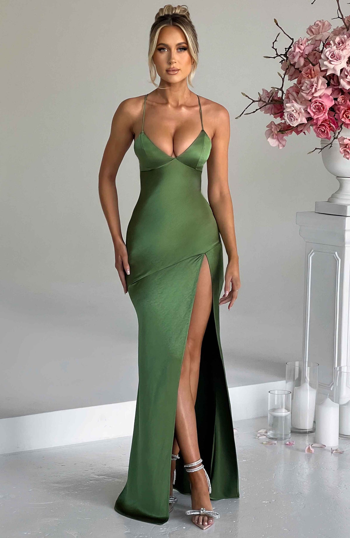 Isabeau Maxi Dress in Emerald