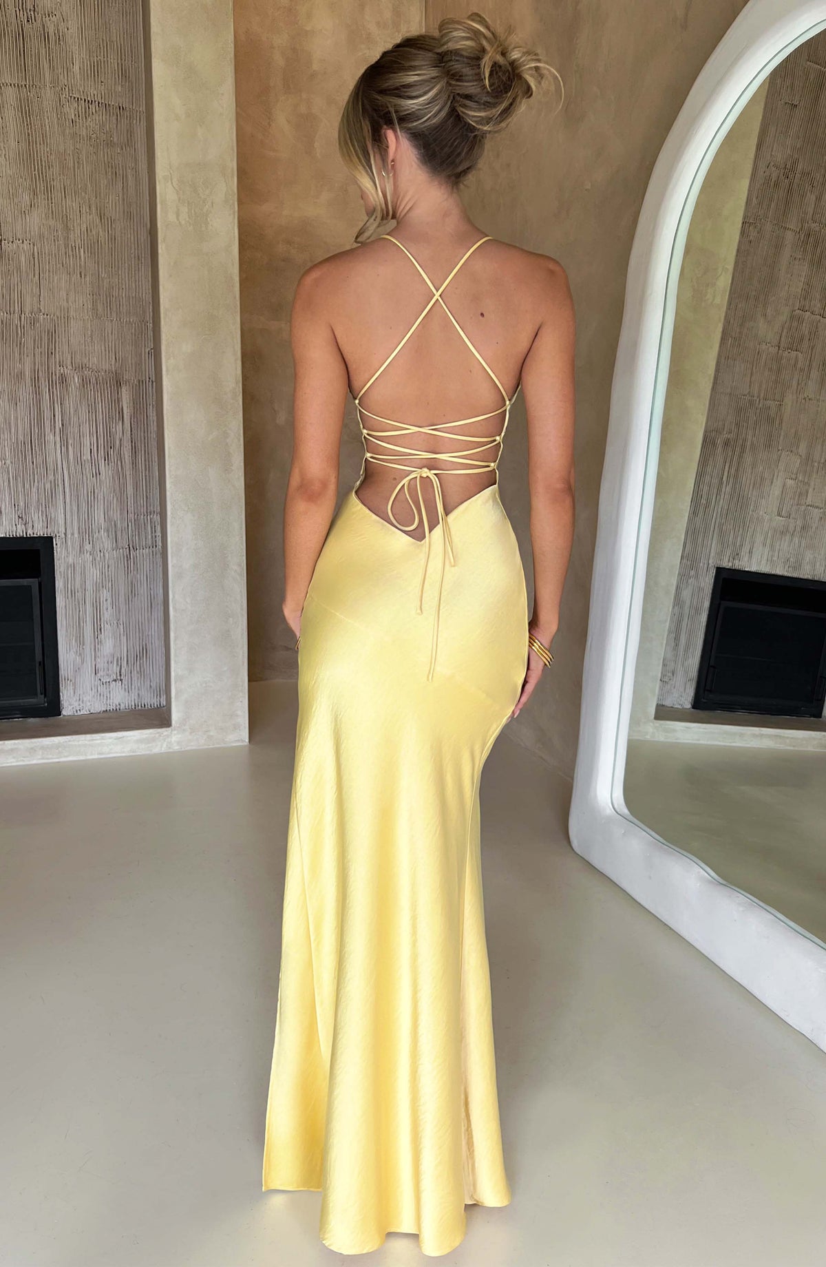 Isabeau Maxi Dress in Lemon