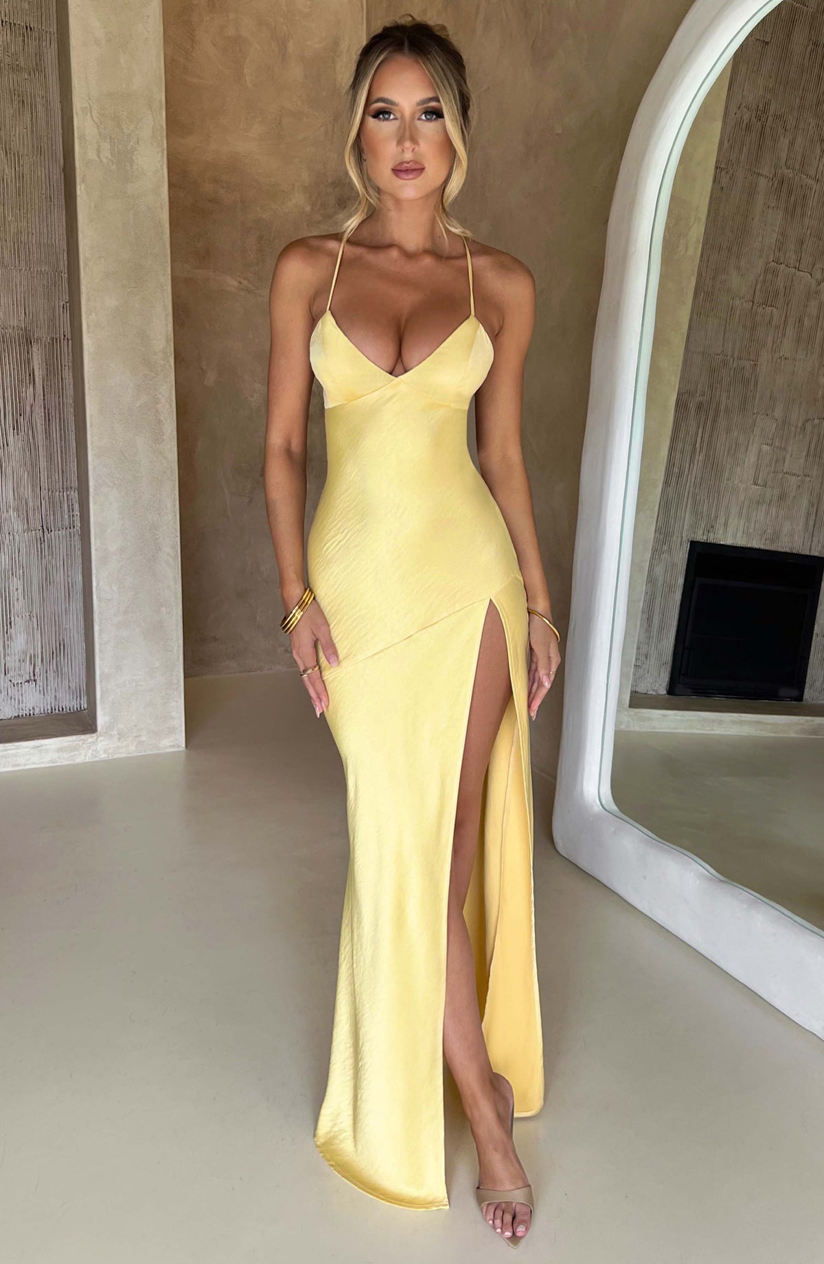 Isabeau Maxi Dress in Lemon