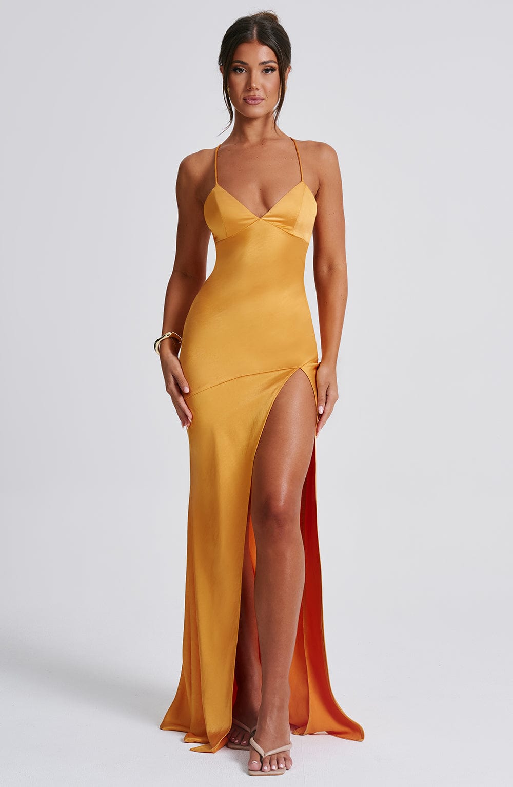 Isabeau Maxi Dress in Tangerine