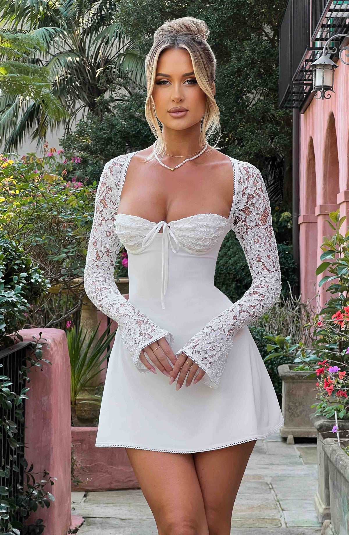 Jacinthe Mini Dress in Ivory
