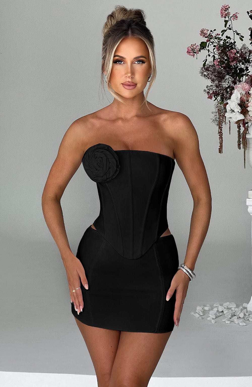 Jacquia Mini Skirt in Black