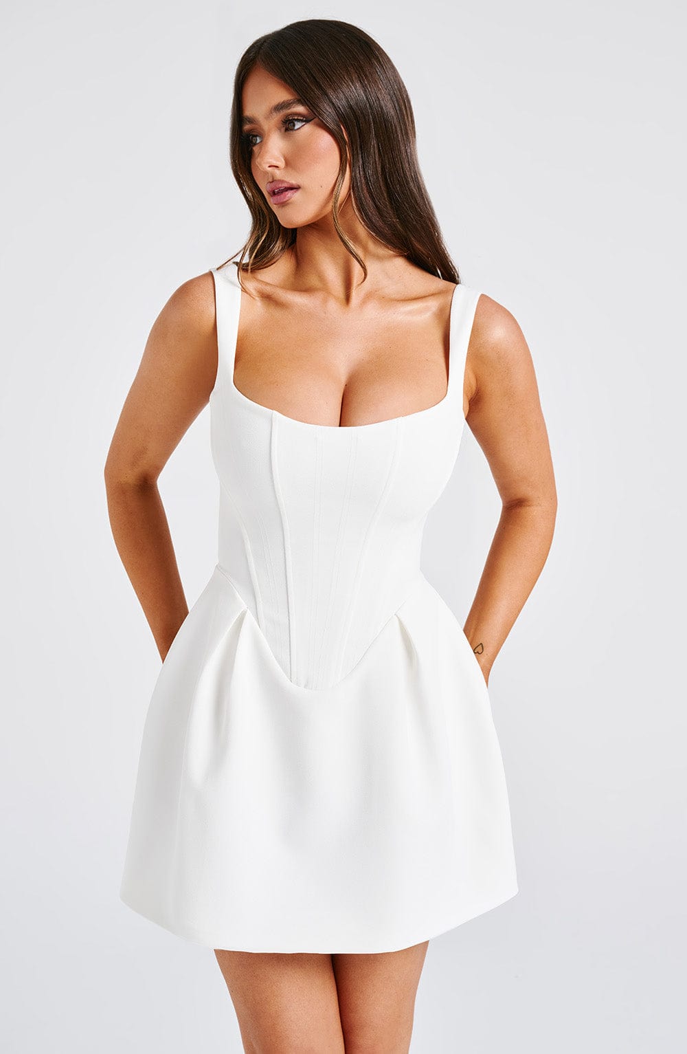 Janelia Mini Dress in Ivory