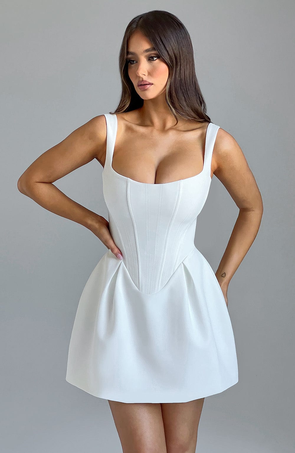 Janelia Mini Dress in Ivory