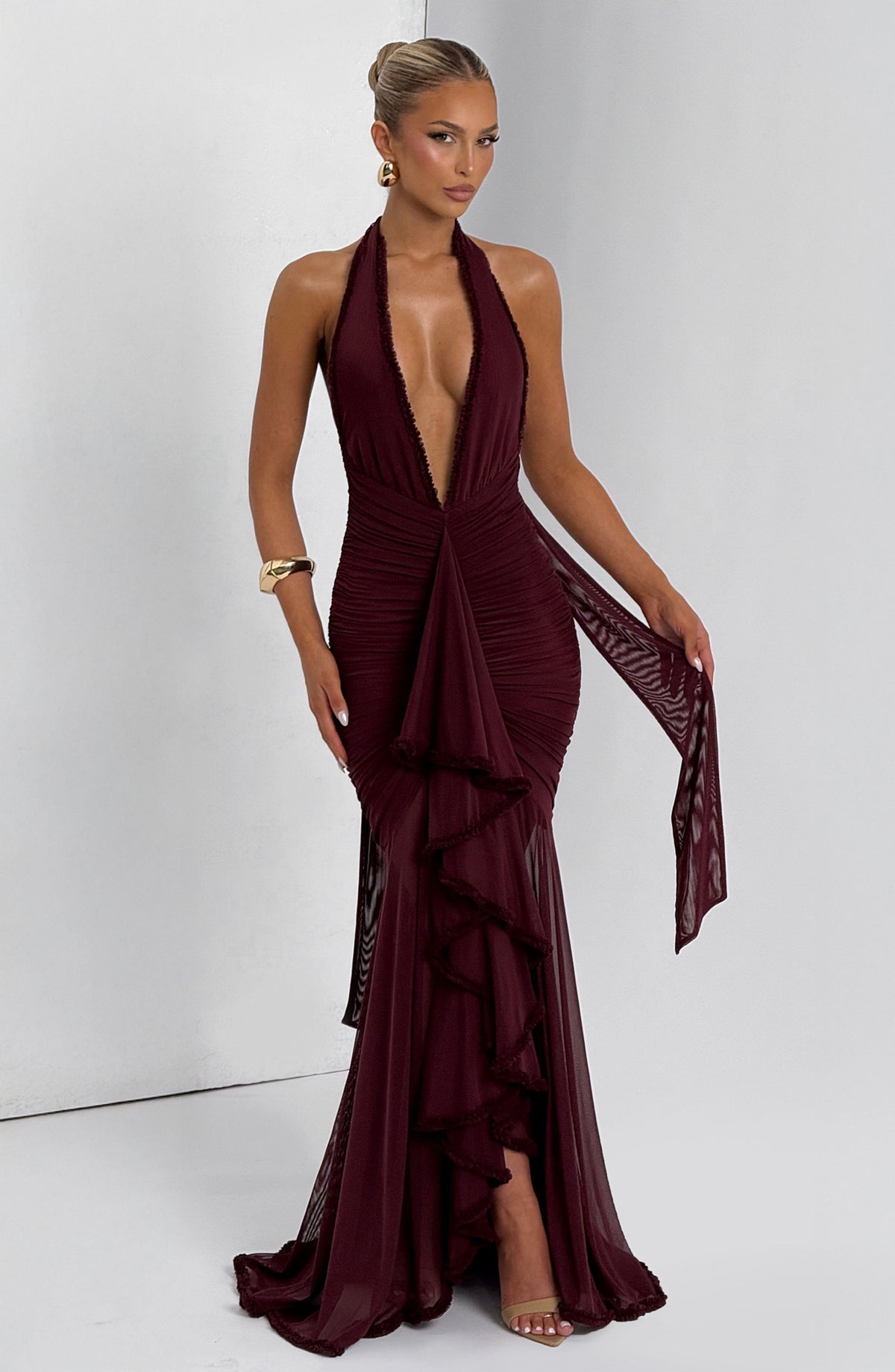 Janesse Maxi Dress in Cherry Lacquer