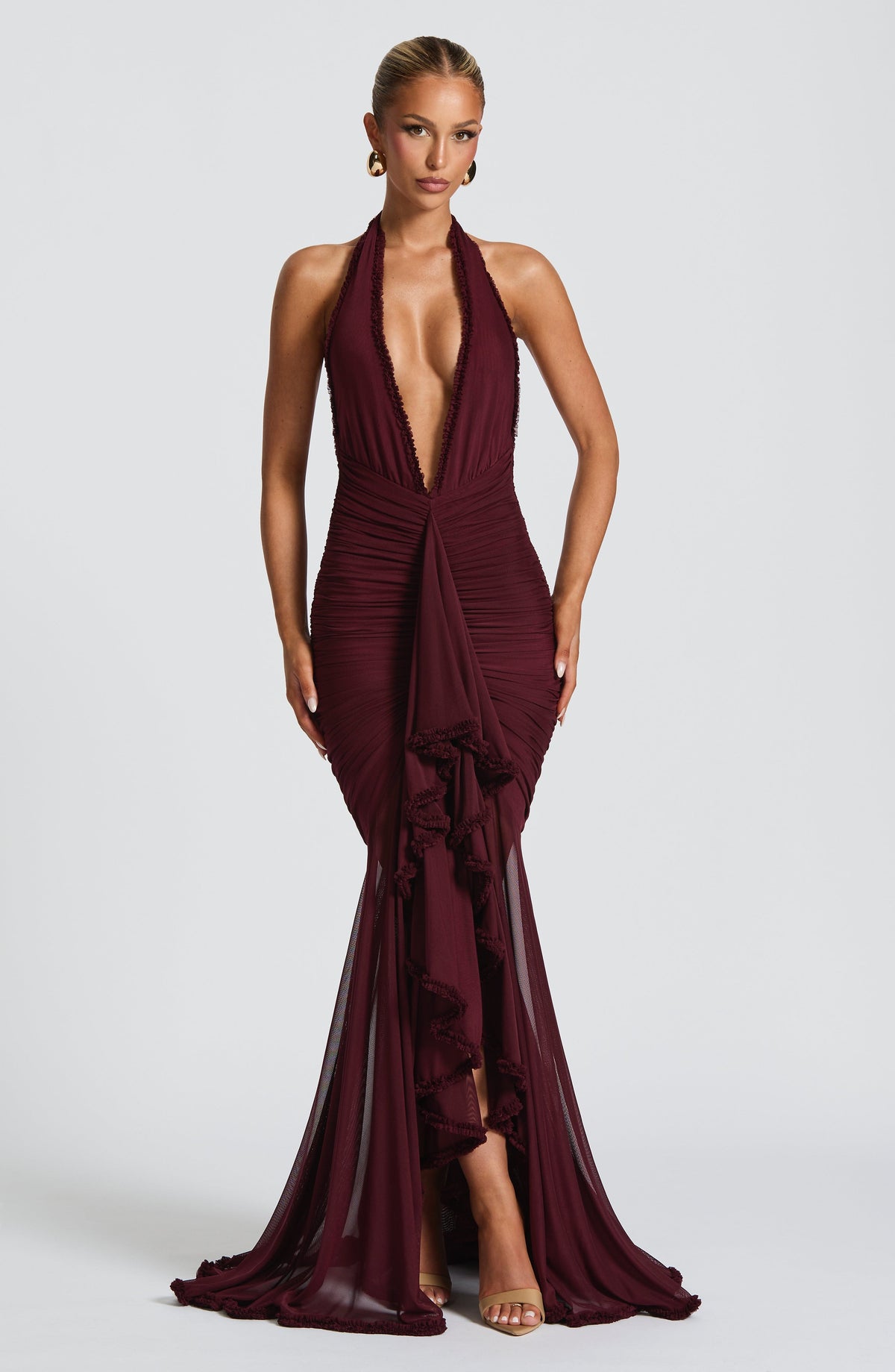 Janesse Maxi Dress in Cherry Lacquer