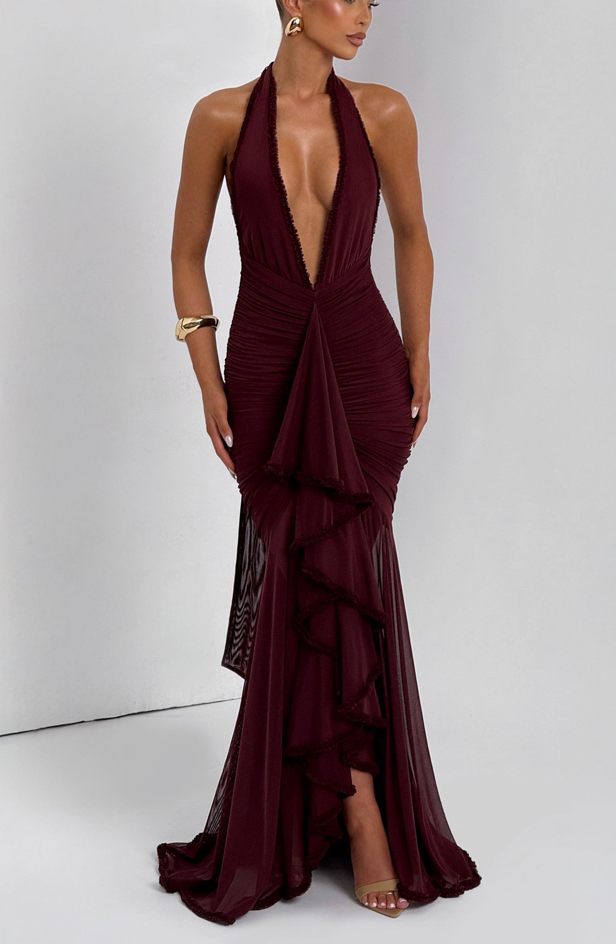 Janesse Maxi Dress in Cherry Lacquer