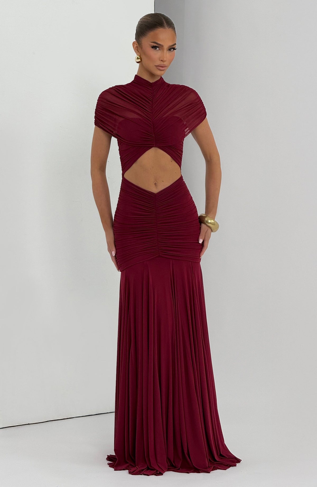 Jayla Maxi Dress in Burgundy