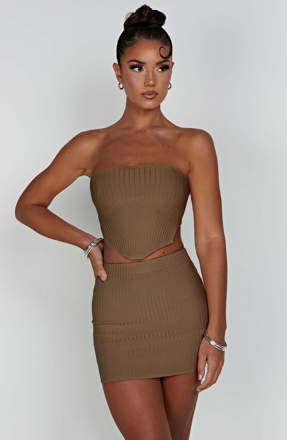 Jazlyn Mini Skirt in Mocha