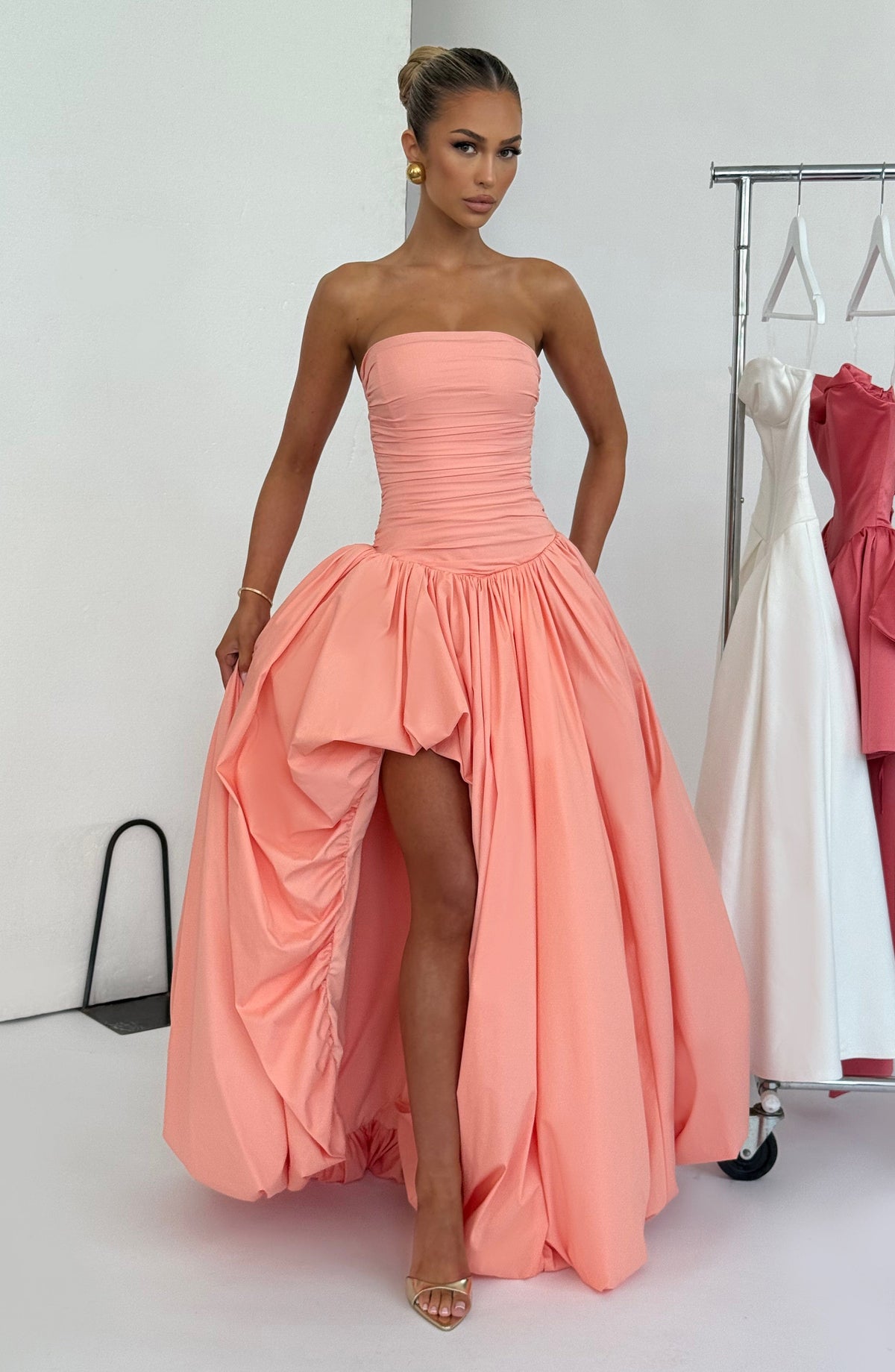 Jilena Maxi Dress in Peach