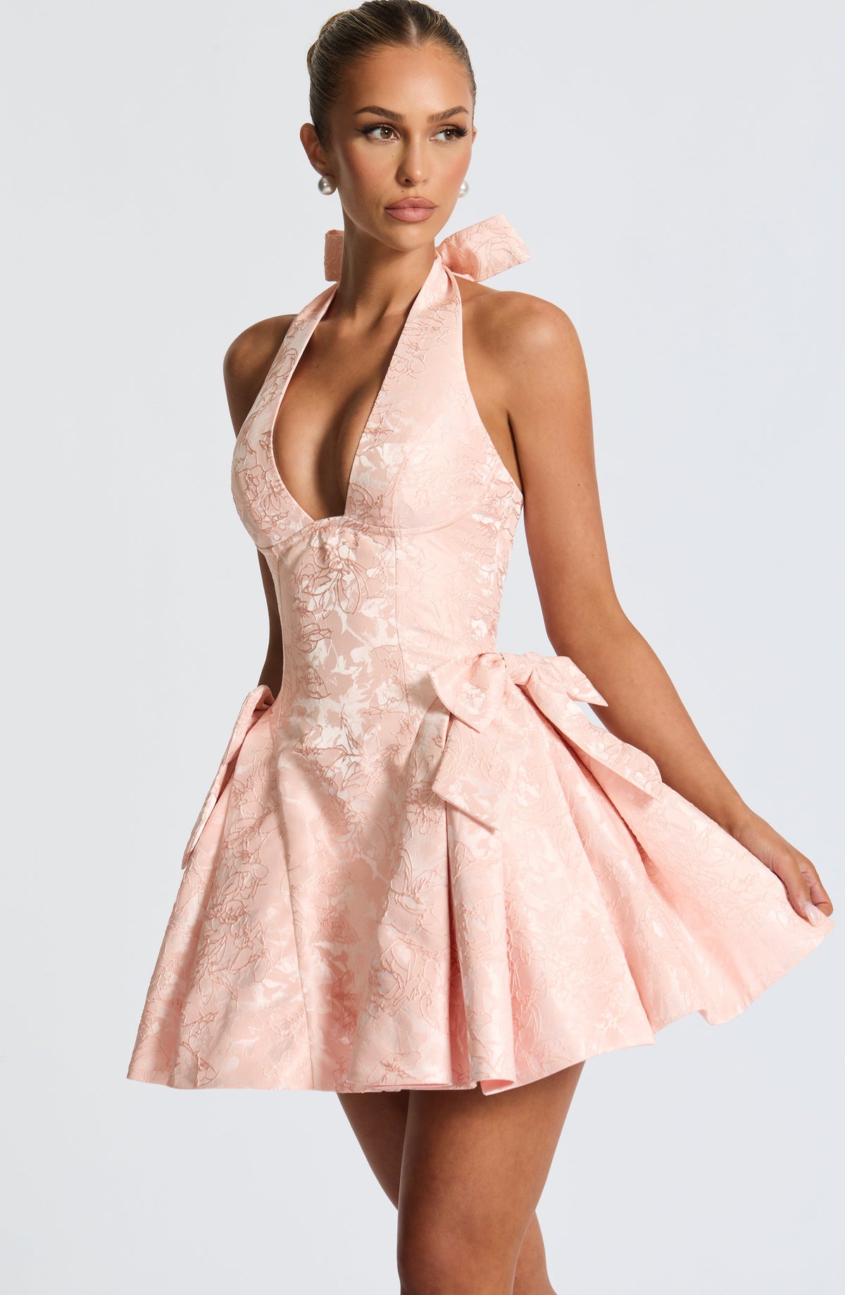 Jocelle Mini Dress in Soft Peach