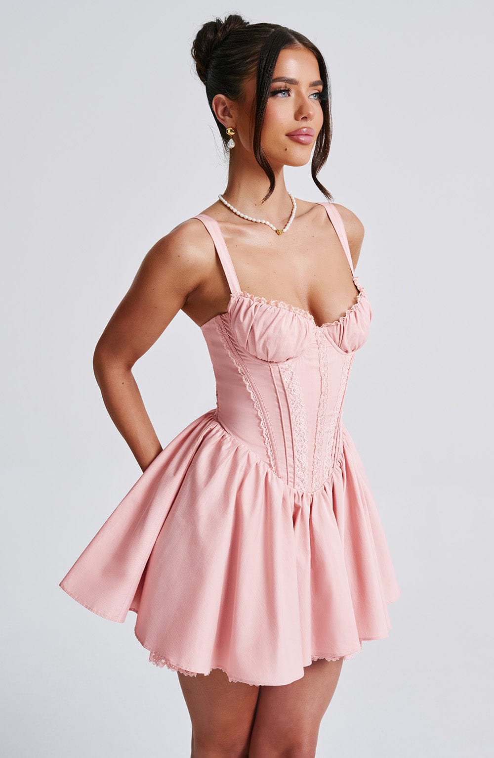 Josette Mini Dress in Blush