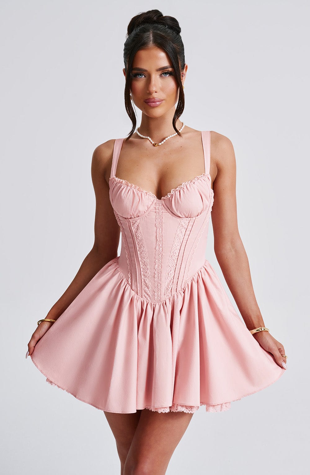 Josette Mini Dress in Blush