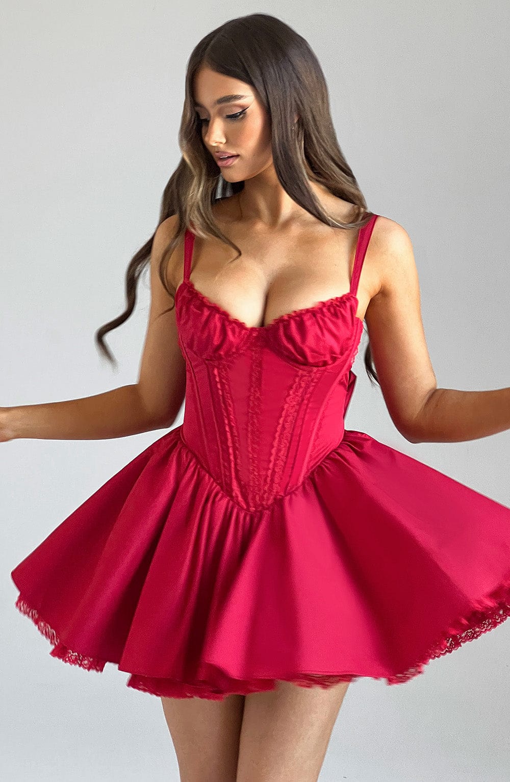 Josette Mini Dress in Red