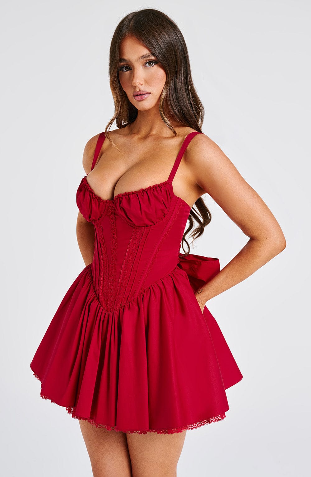 Josette Mini Dress in Red