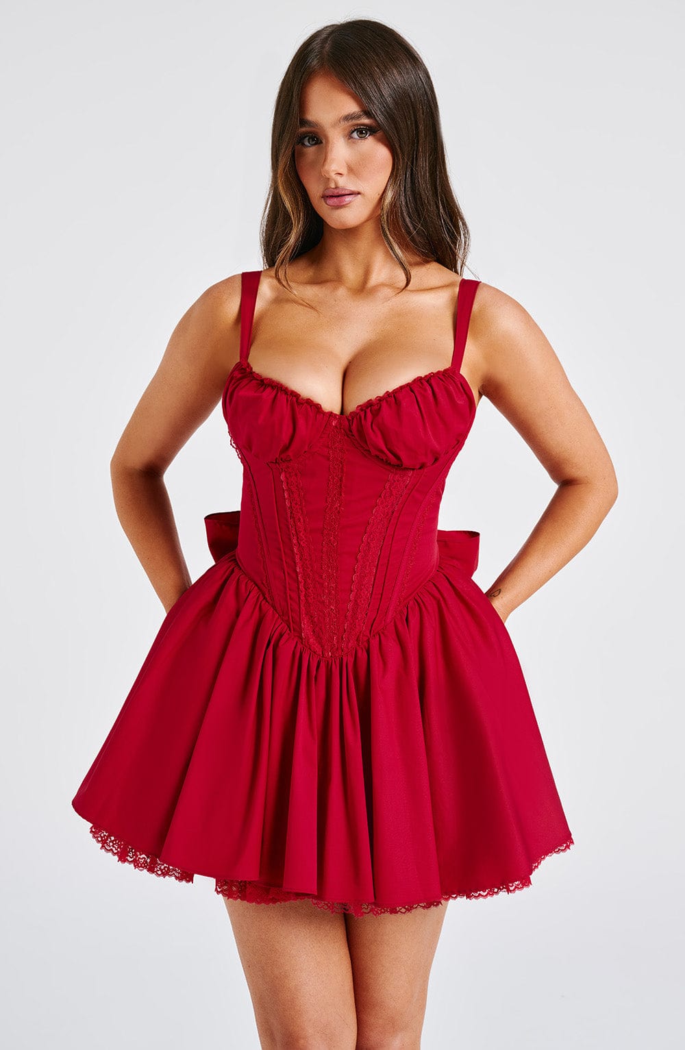 Josette Mini Dress in Red