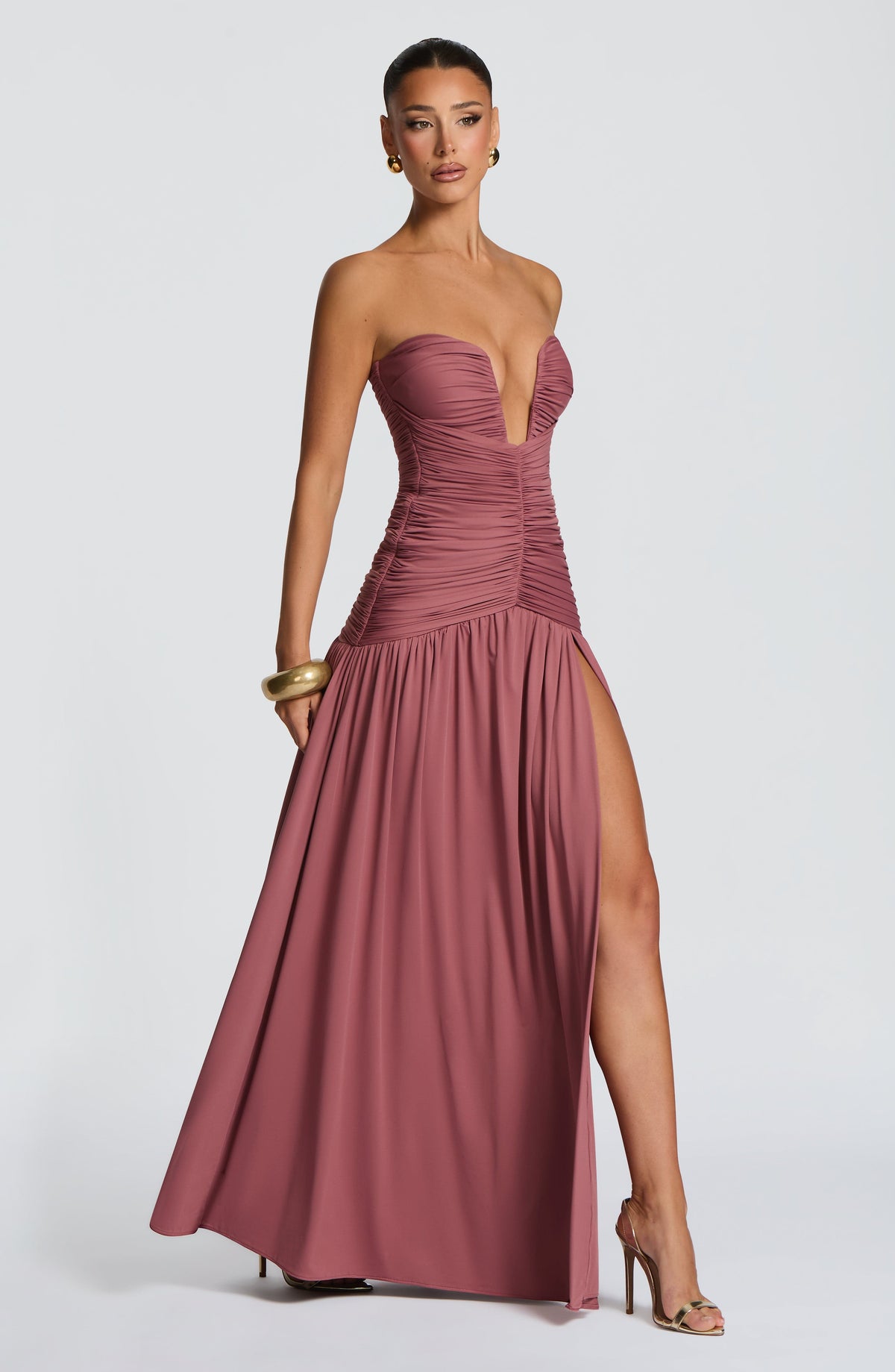 Junelle Maxi Dress in Rose Brown