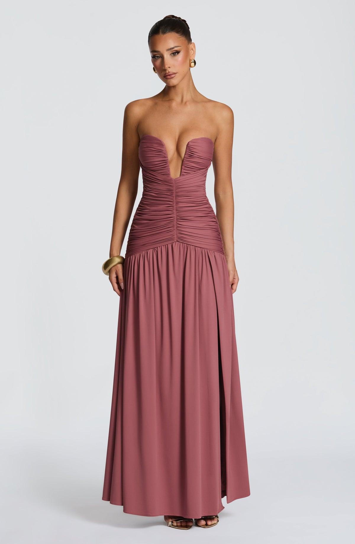 Junelle Maxi Dress in Rose Brown