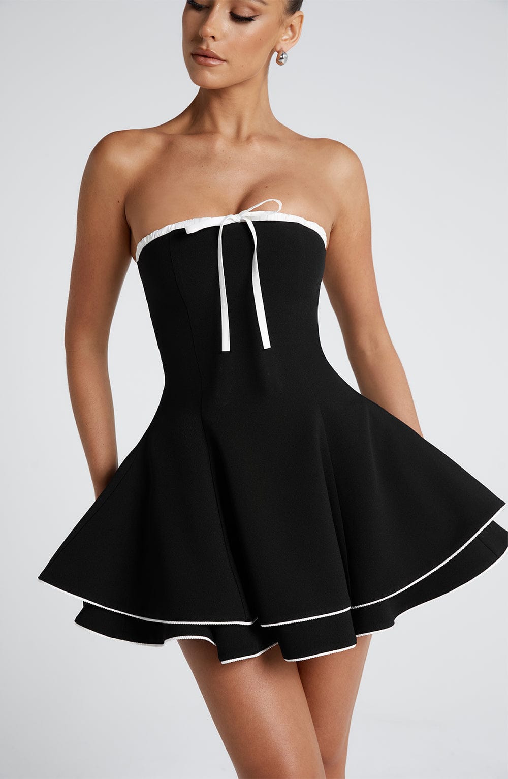 Junora Mini Dress in Black/White