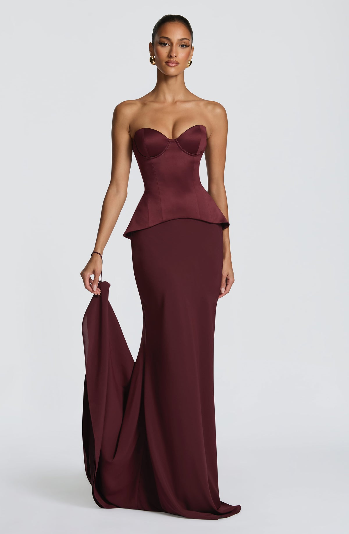 Kaiana Maxi Skirt in Cherry Lacquer