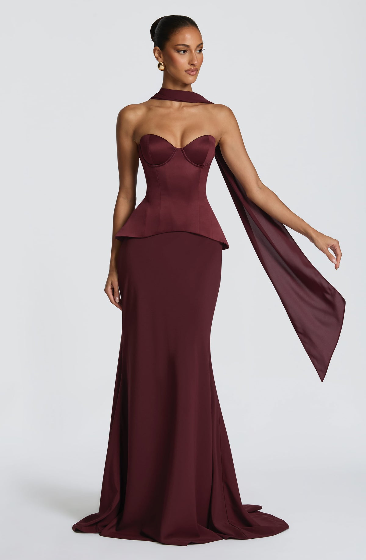 Kaiana Maxi Skirt in Cherry Lacquer
