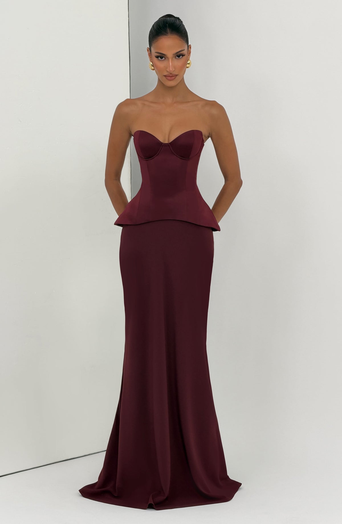 Kaiana Maxi Skirt in Cherry Lacquer