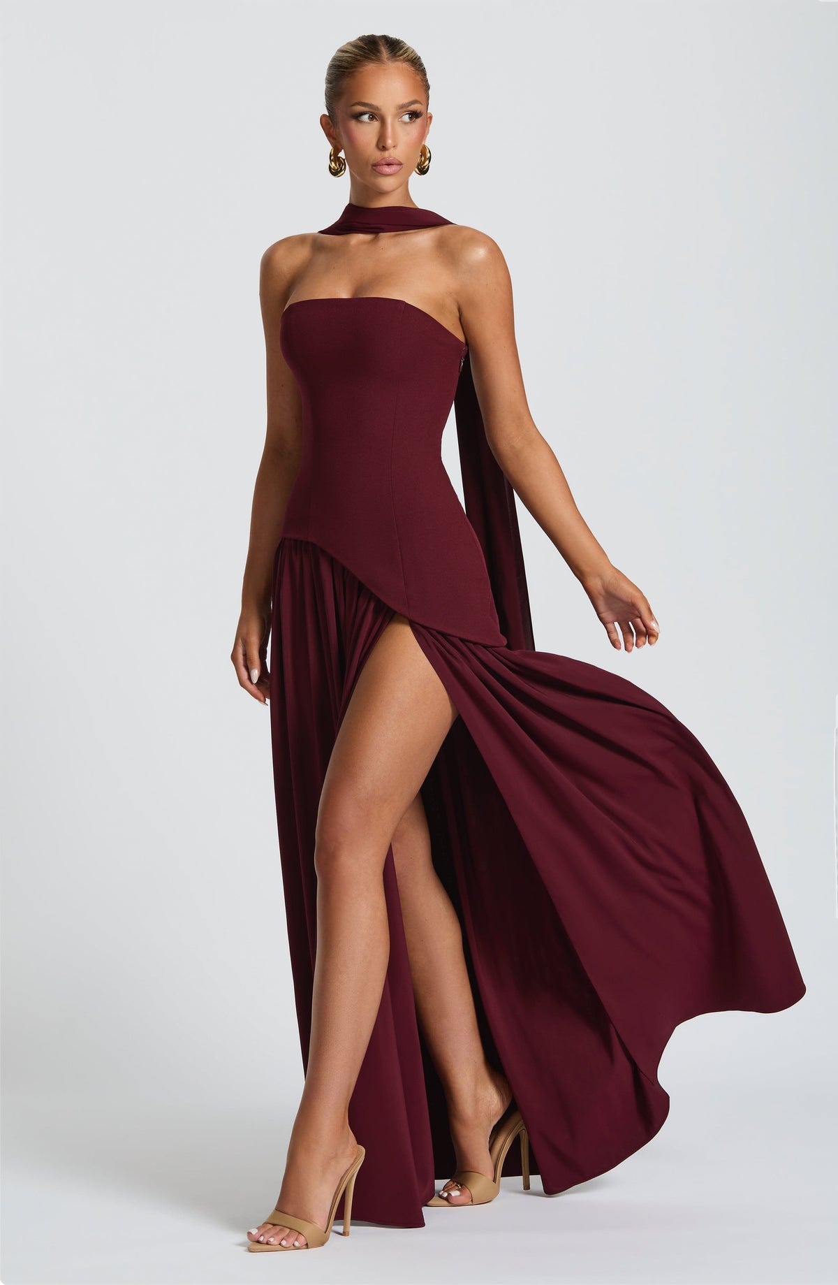 Maliyana Maxi Dress in Cherry Lacquer