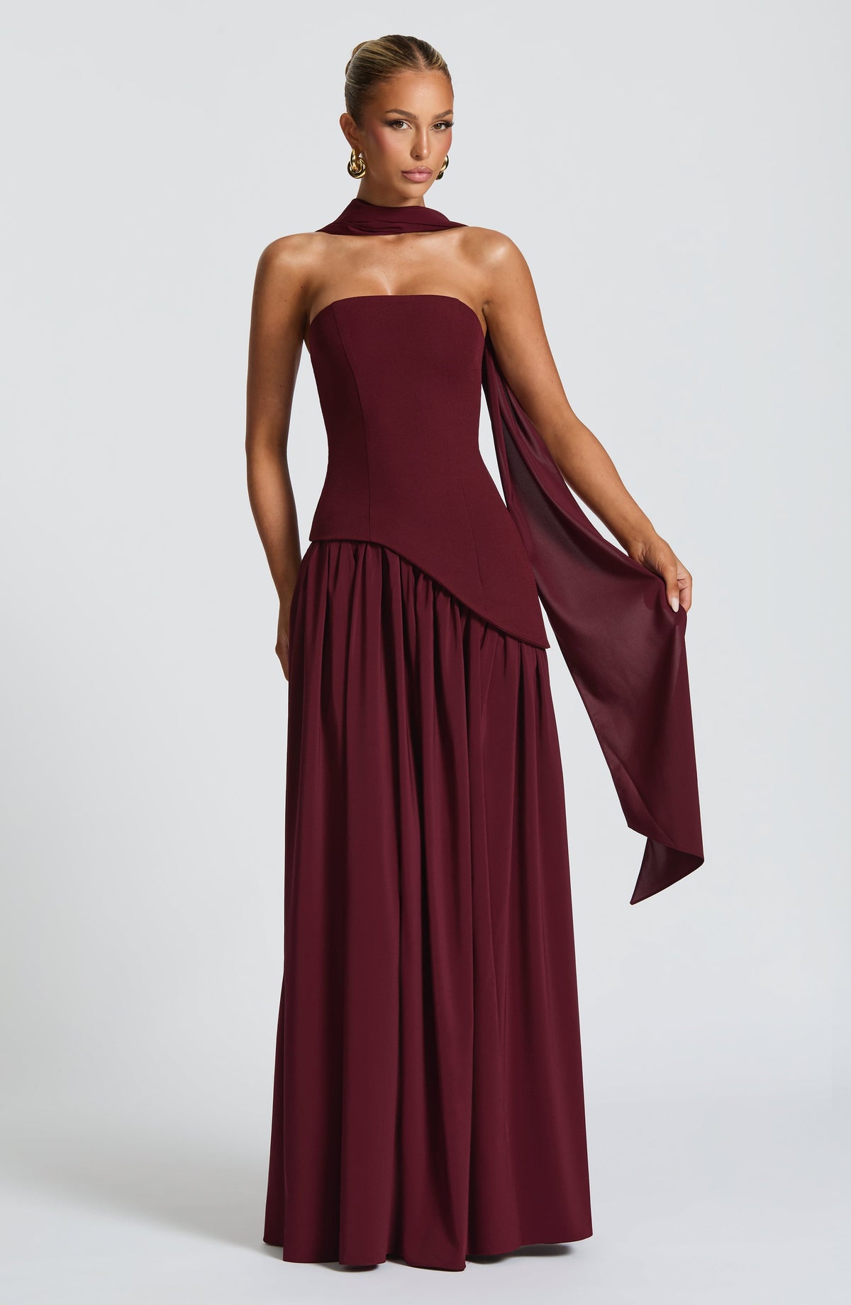 Maliyana Maxi Dress in Cherry Lacquer
