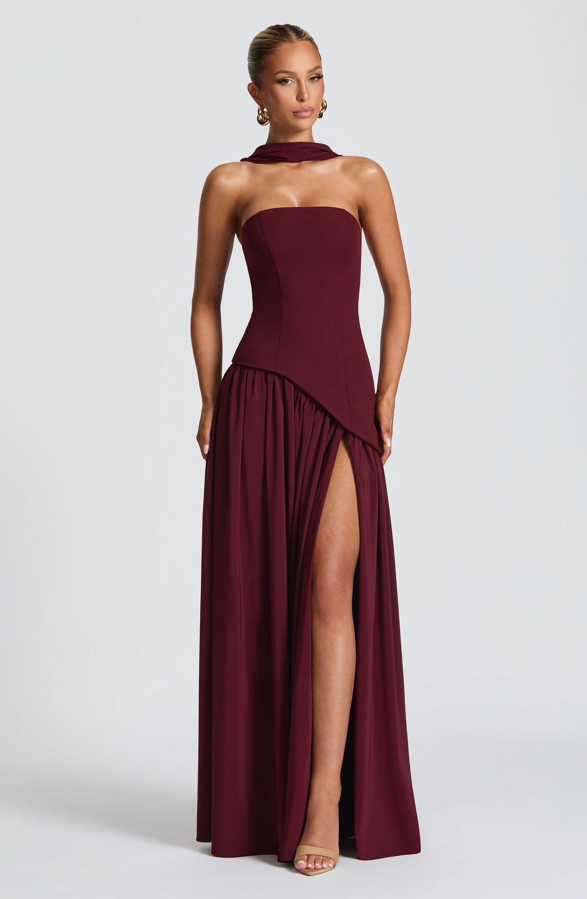 Maliyana Maxi Dress in Cherry Lacquer