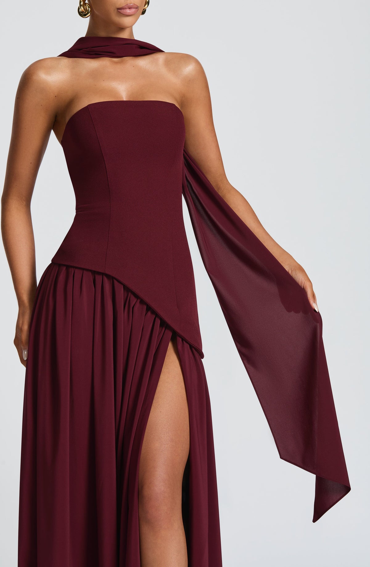 Maliyana Maxi Dress in Cherry Lacquer