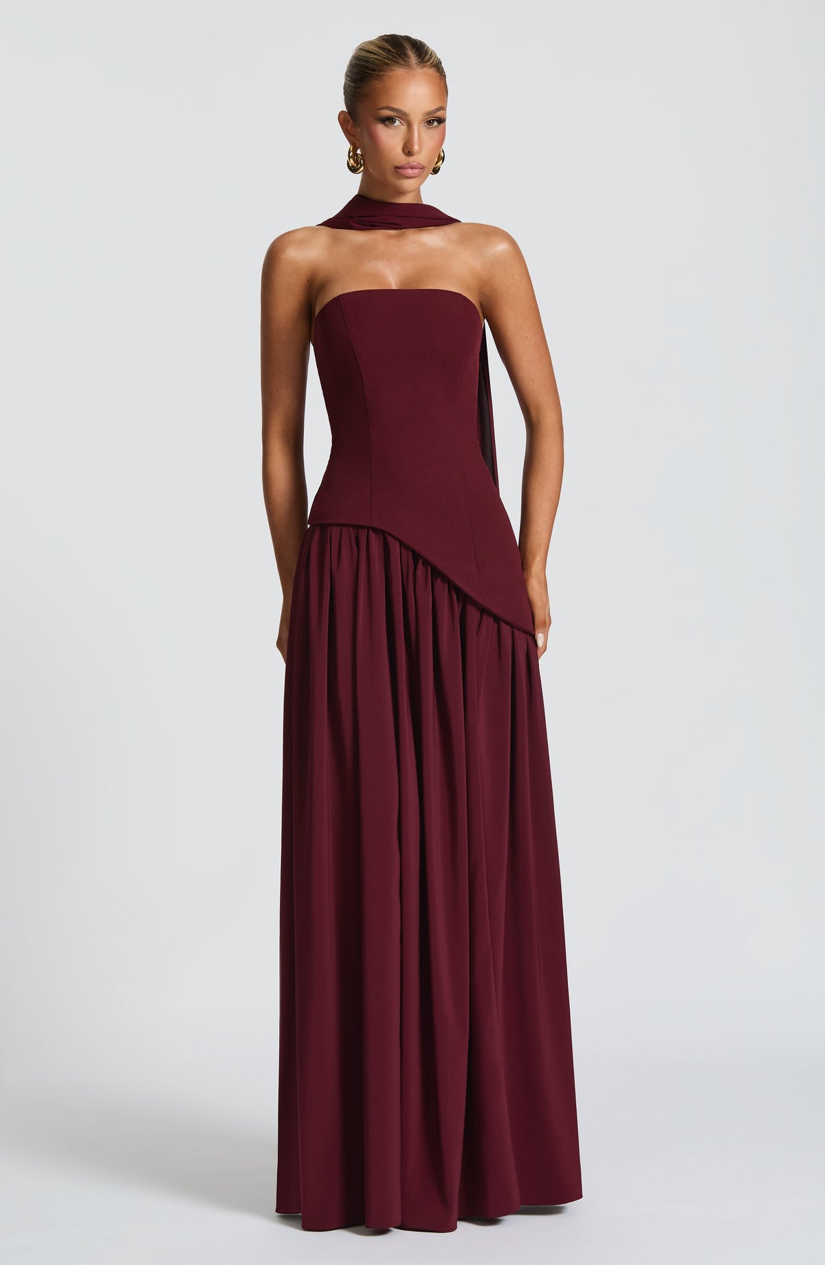 Maliyana Maxi Dress in Cherry Lacquer
