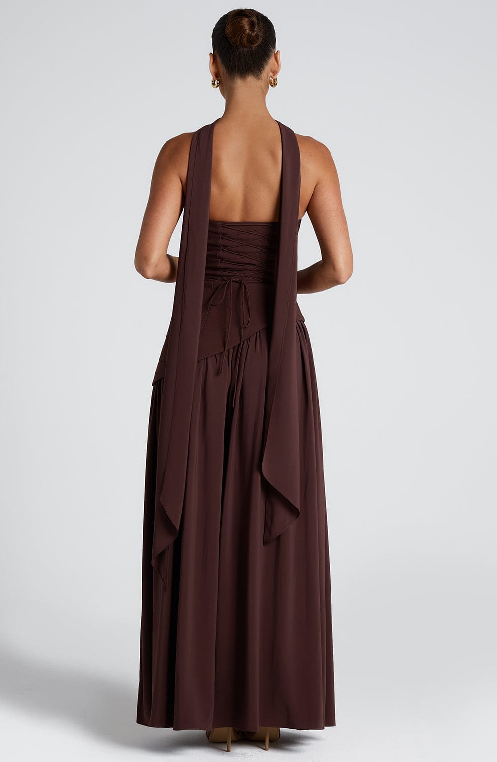 Maliyana Maxi Dress in Plum Brown