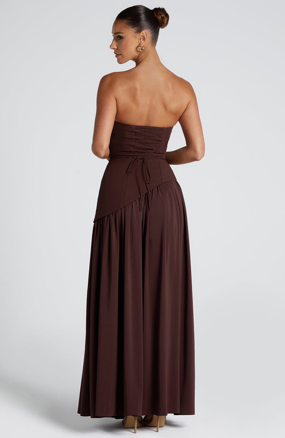 Maliyana Maxi Dress in Plum Brown
