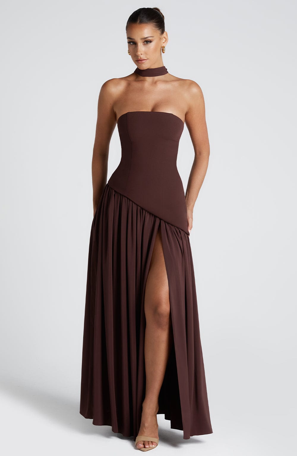 Maliyana Maxi Dress in Plum Brown