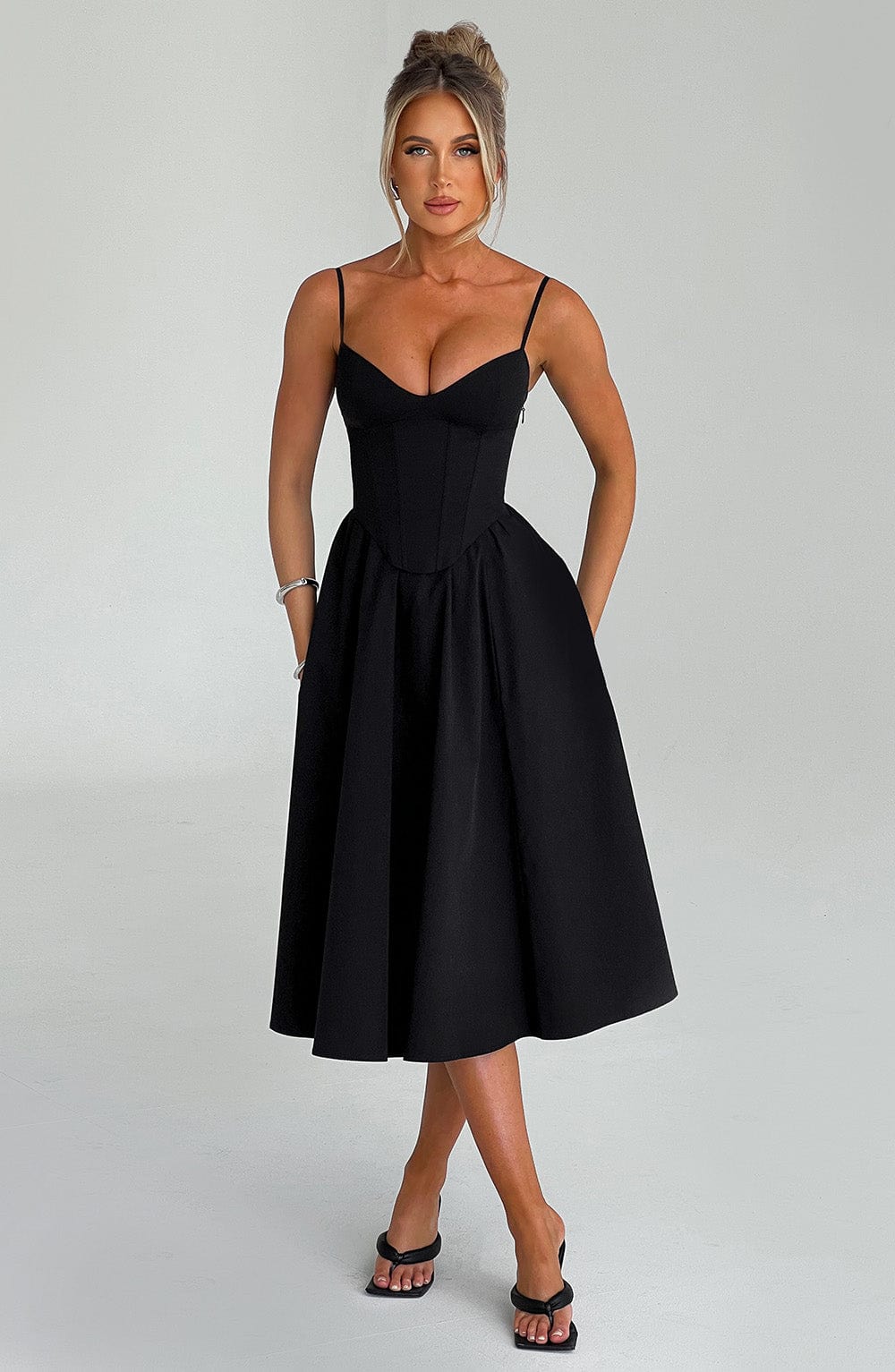 Mariella Midi Dress in Black