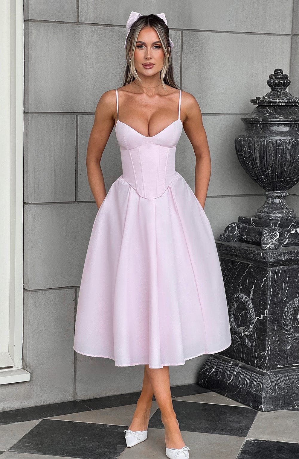 Mariella Midi Dress in Blush