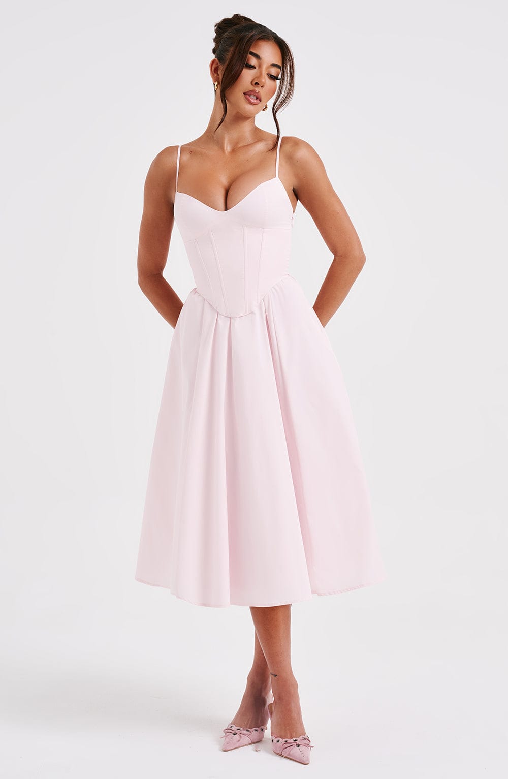 Mariella Midi Dress in Blush