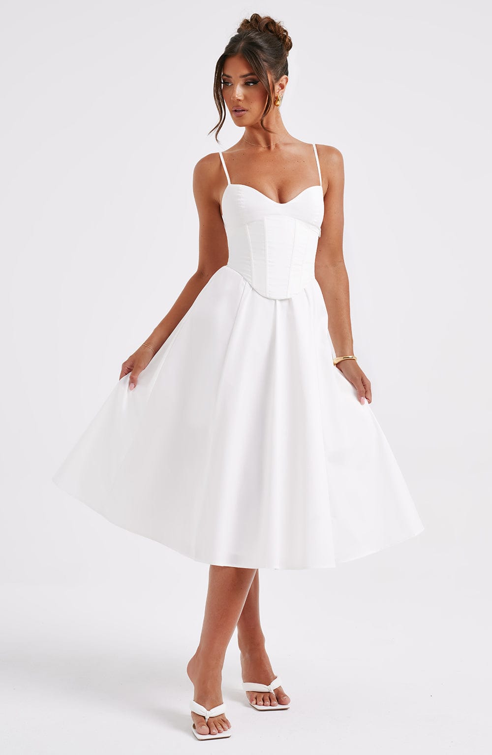 Mariella Midi Dress in Ivory