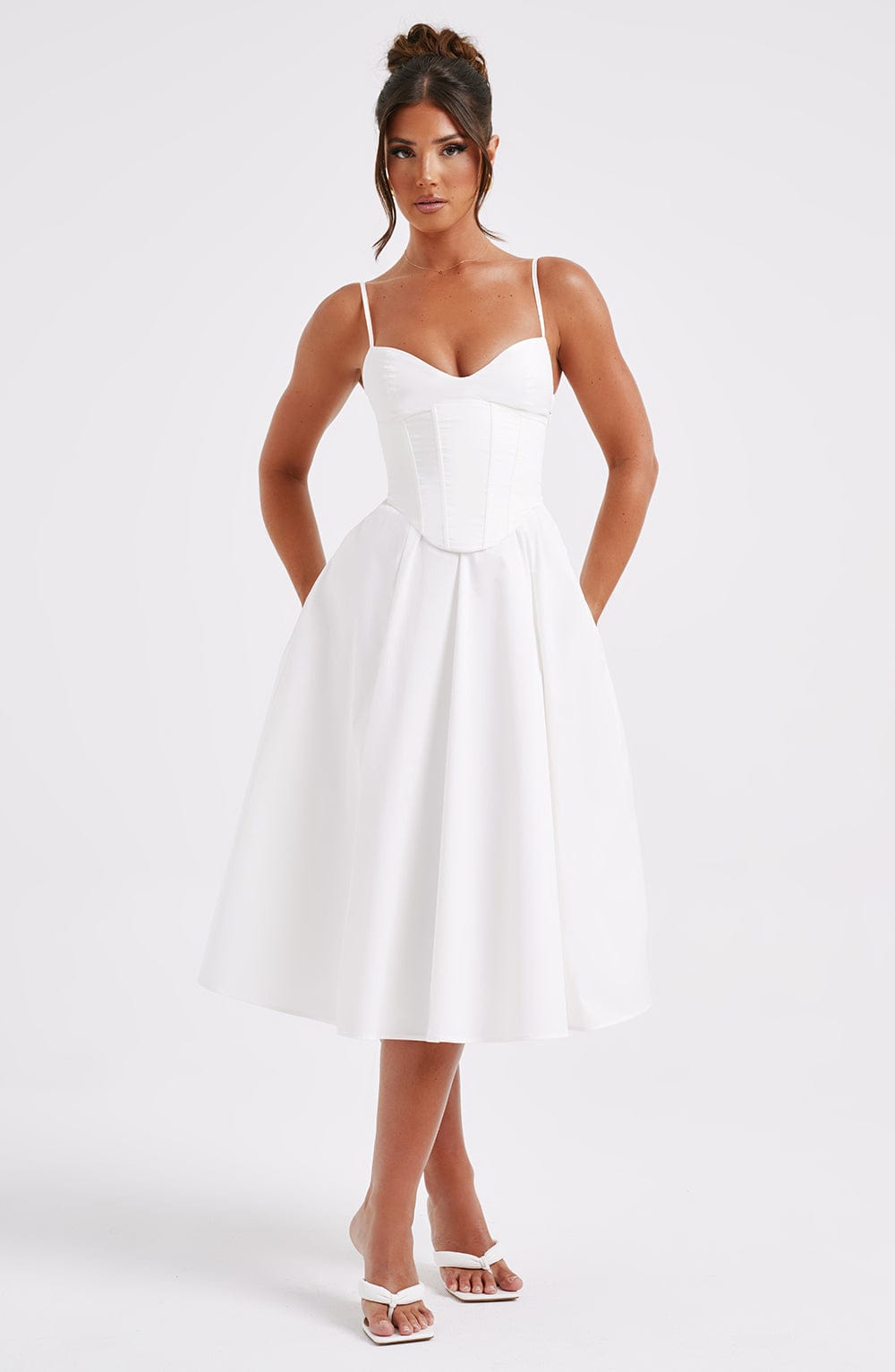 Mariella Midi Dress in Ivory