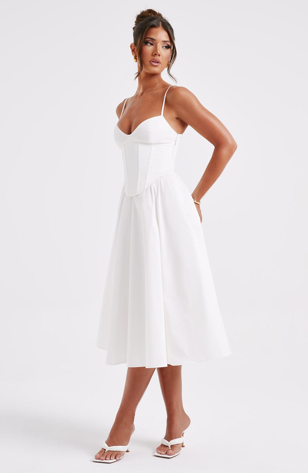 Mariella Midi Dress in Ivory