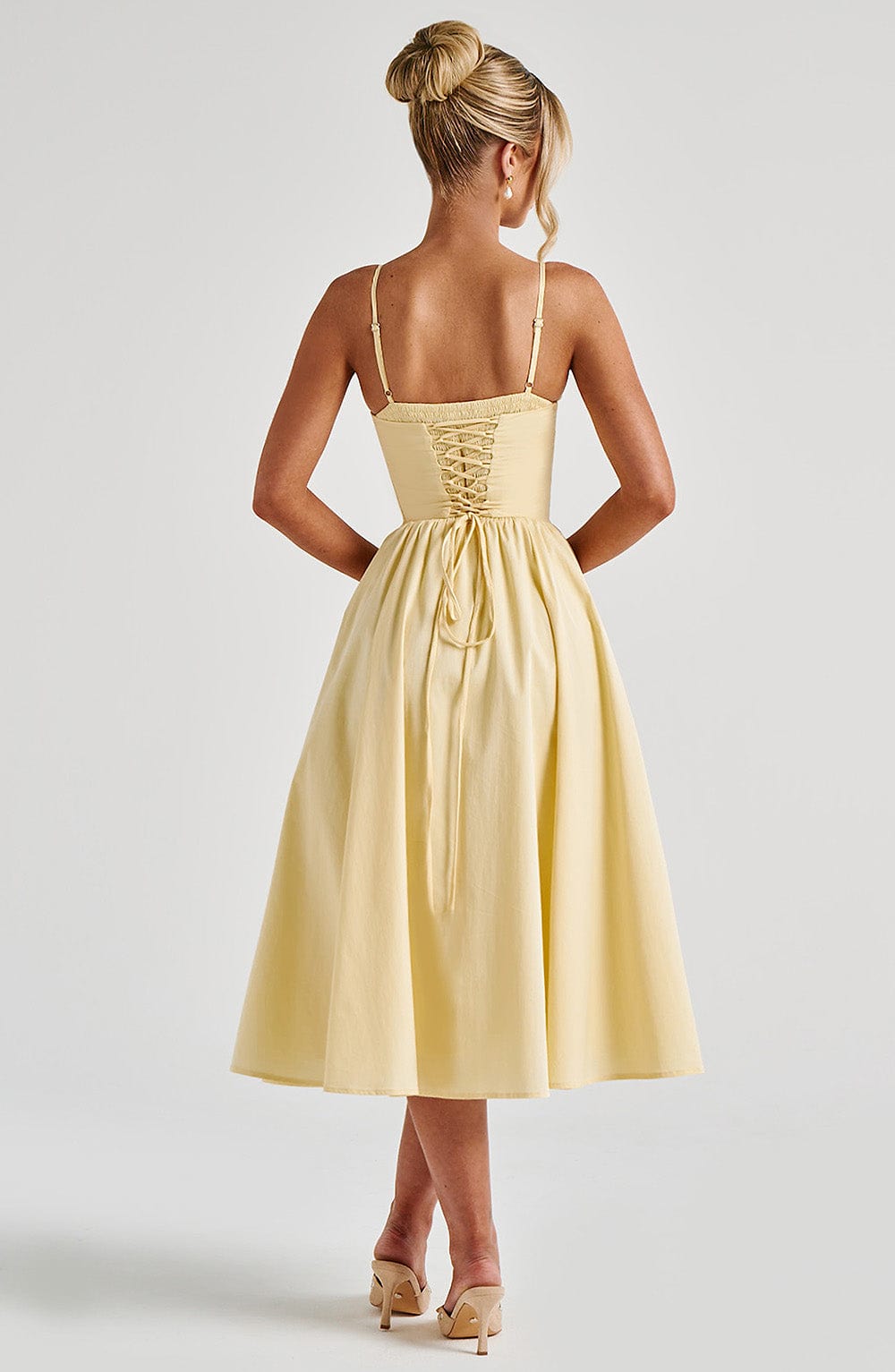 Mariella Midi Dress in Lemon