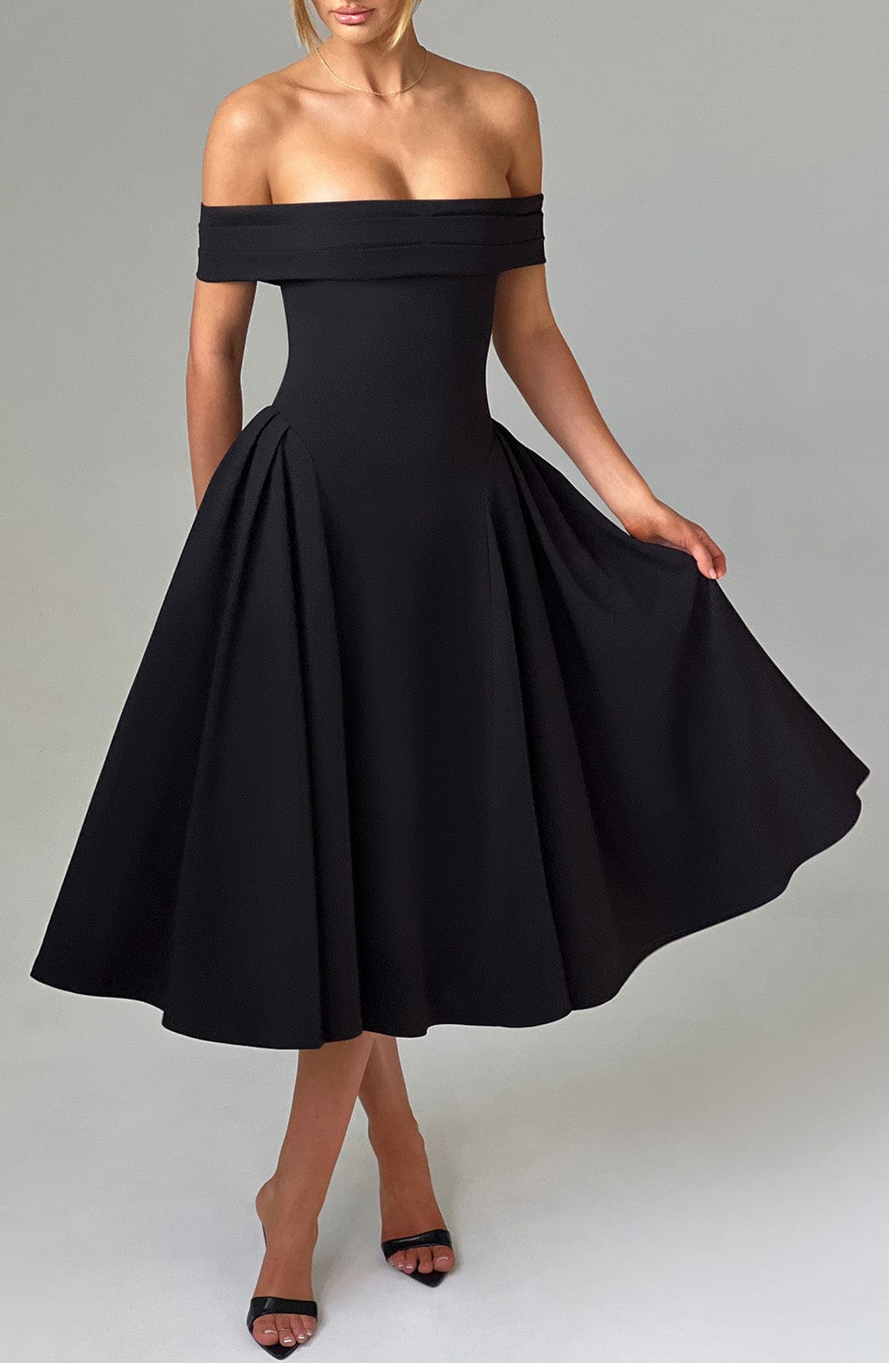 Marinda Midi Dress in Black