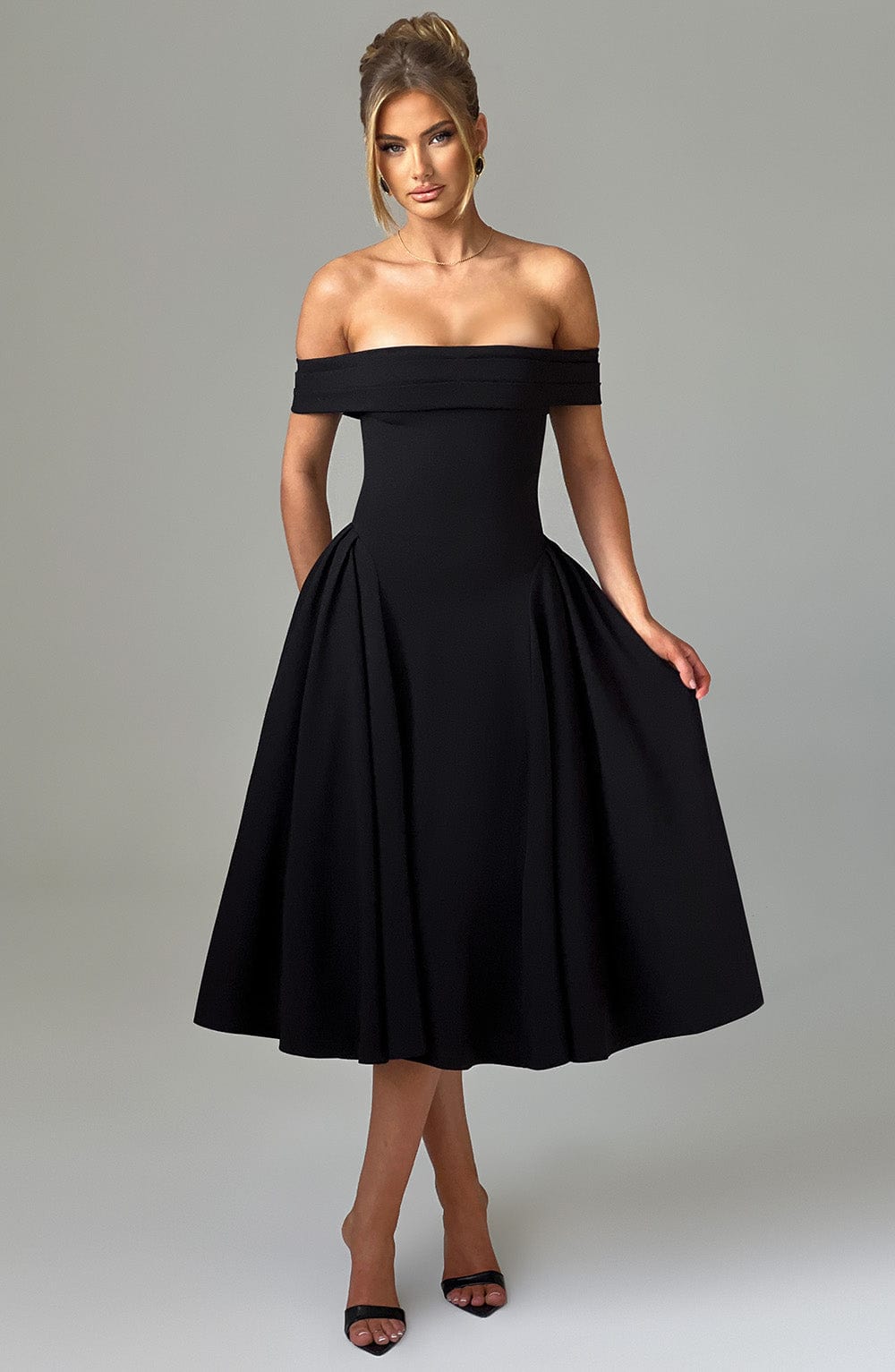 Marinda Midi Dress in Black
