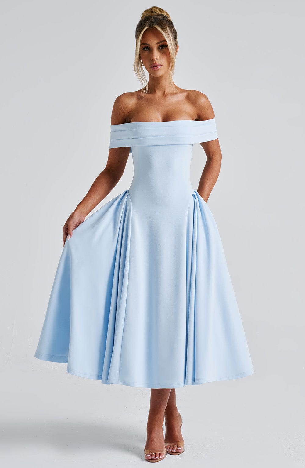 Marinda Midi Dress in Blue