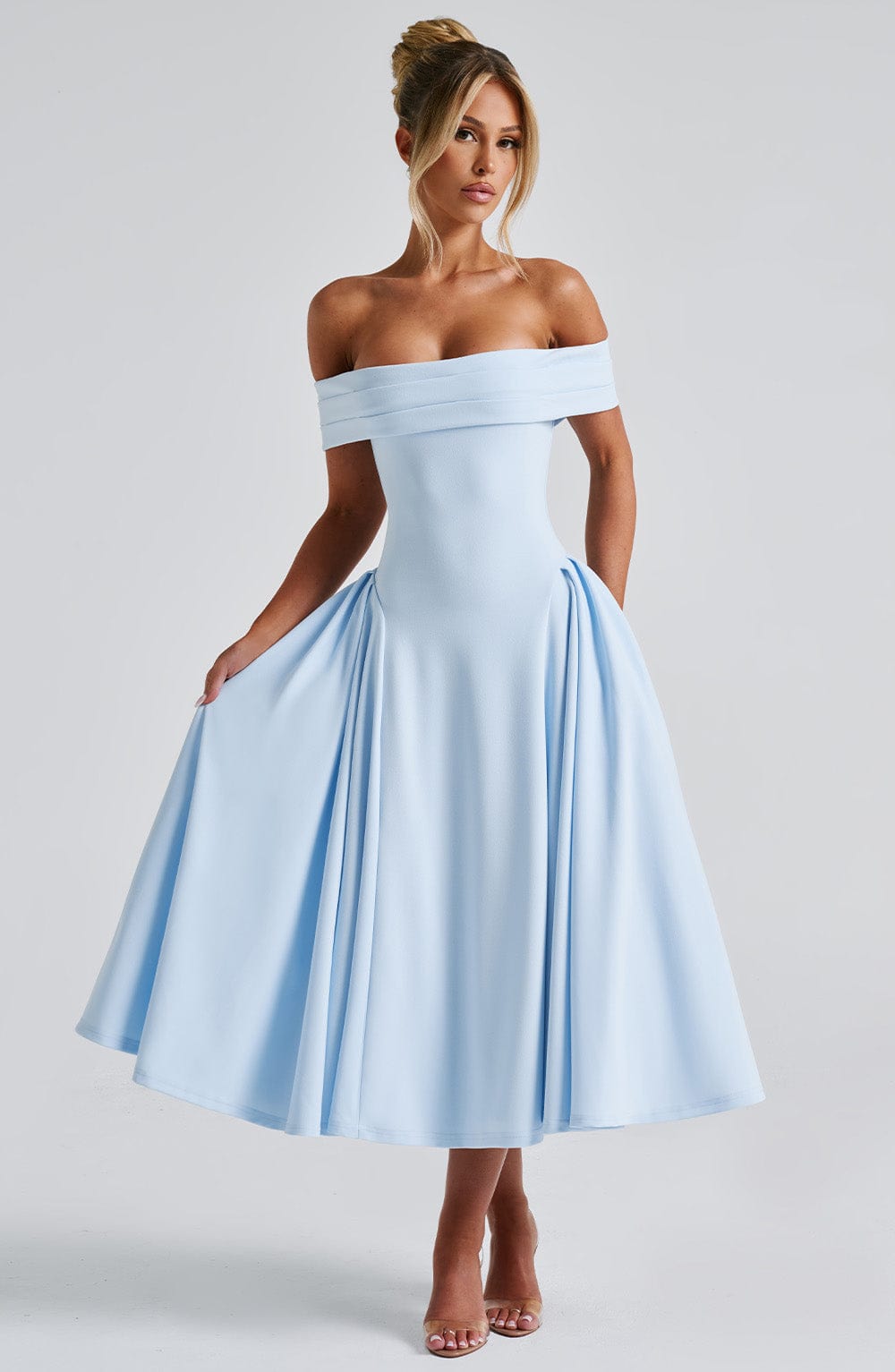 Marinda Midi Dress in Blue