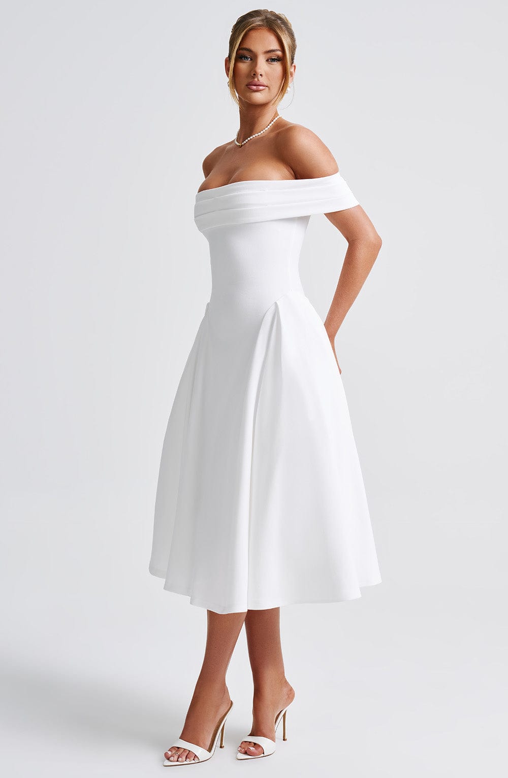 Marinda Midi Dress in Ivory